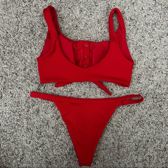 Knot Front Ribbed Bikini - Picture 6 of 7